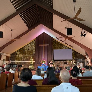 Hansarang Fellowship of Hawaii church interior showing the warm and welcoming worship space of the Korean-American Christian community in Honolulu